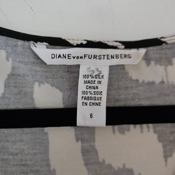 DVF Diane Von Furstenberg 100% Silk Jersey Knit Capela Faux Wrap Midi Dress Sz 6 - Picture 5 of 9